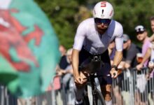 IRONMAN/ ein Triathlet im LM Wales