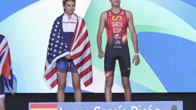 World Triathlon/ imagen del pódium con Lucas García Picón