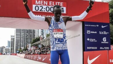 Instagram/Kelvin Kiptum quebrando o recorde da maratona