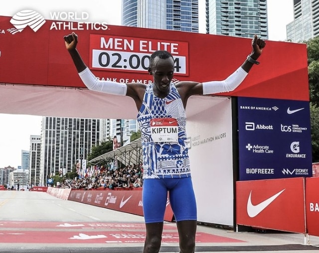 Instagram/Kelvin Kiptum breaking the marathon record