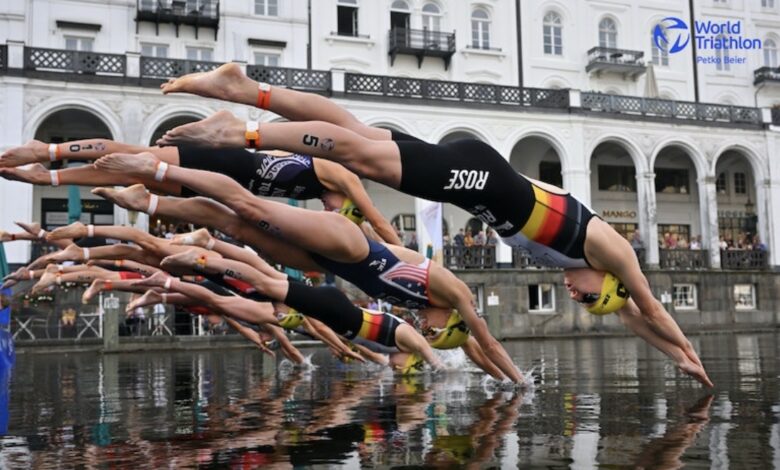 Triathlon mondial/image du test WTCS Hambourg