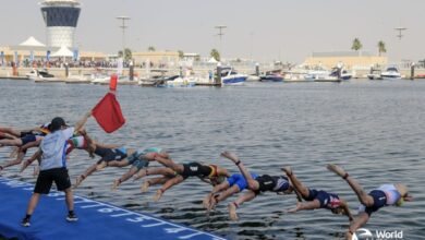 WorldTriathlon/ Salida de la prueba de Abu Dhabi