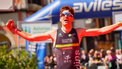 FETRI/ Javier Martín Arrivée sur la ligne d'arrivée à Avilés