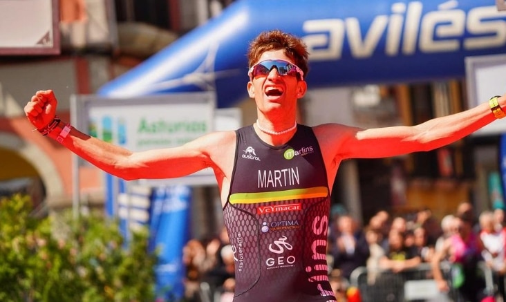 FETRI/ Javier Martín Arrivée sur la ligne d'arrivée à Avilés