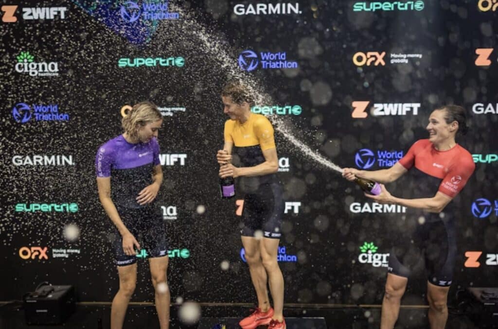 WorlTriathlon/ Pódium del 2024 E World Triathlon Championships London powered by Zwift |