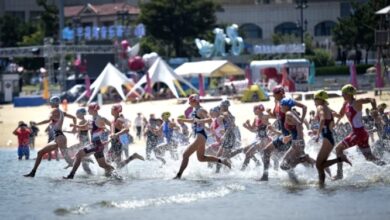 Worldtriathlon/ imagem da largada em Weihai