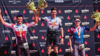 RONMAN/ image of the men's podium at IRONMAN 70.3 Valencia