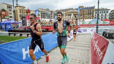 Instagram/ dos triatletas en el Half Pamplona