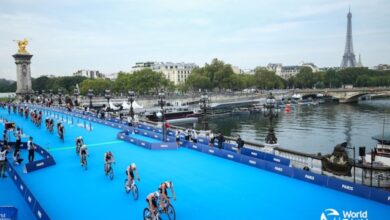 Triathlon/ imagen de la transición en París