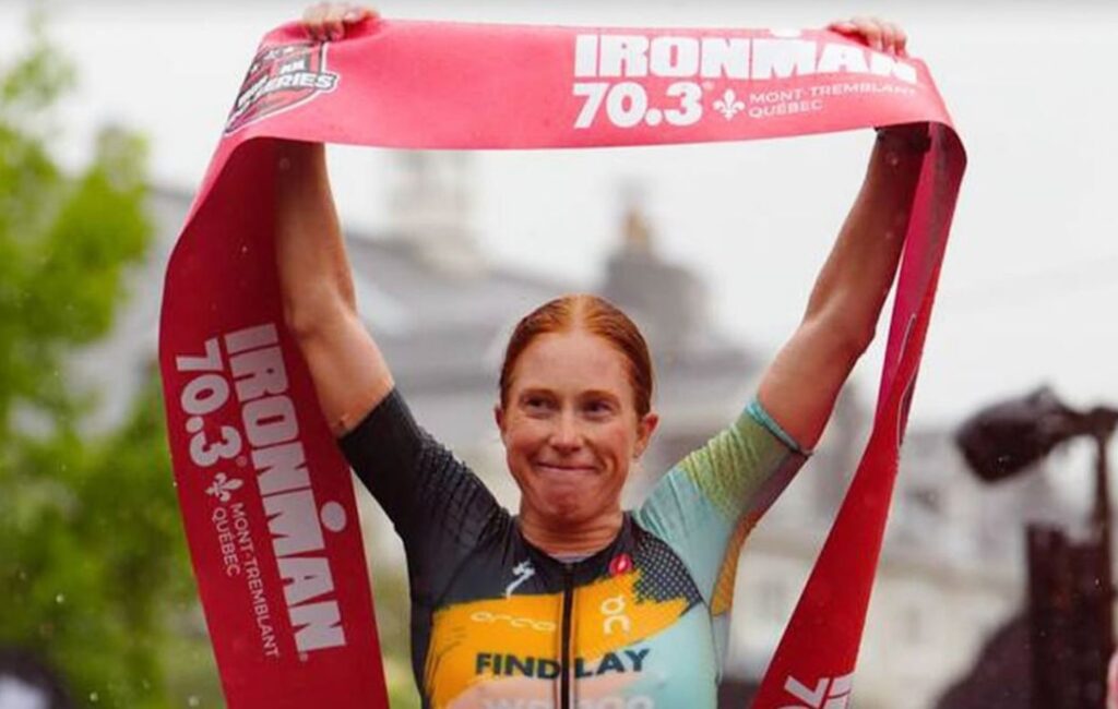 @ironmantri/ Paula Fidnlay ganando el IRONMAN 70.3 Mont Tremblan