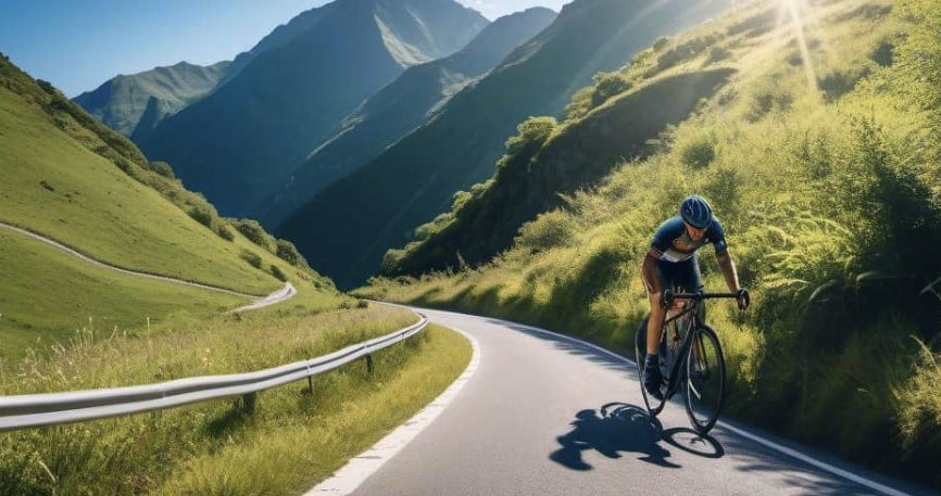 Un ciclista haciendo un Everesting
