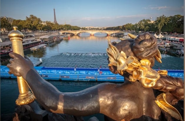 @worldtriathlon/ Imagen de la natación en el Test Event de París