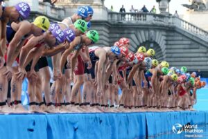 @worldtriathlon/ Imagen del pontón de salida en Test Event de París