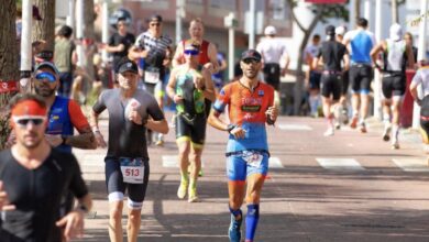 Instagram/ Triatletas en la carrera a pie del Challenge Peguera