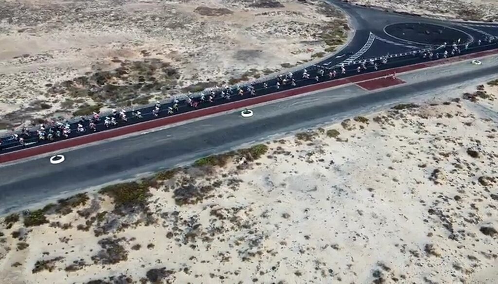 imagen de dron en la Vuelta Ciclista a Lanzarote