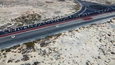 imagen de dron en la Vuelta Ciclista a Lanzarote