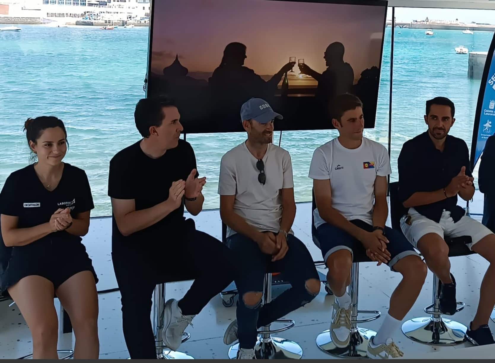 Valverde at the presentation of the Vuelta Ciclista a Lanzarote