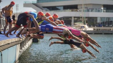 Salida del triatlón olímpico en el MTRI Valencia