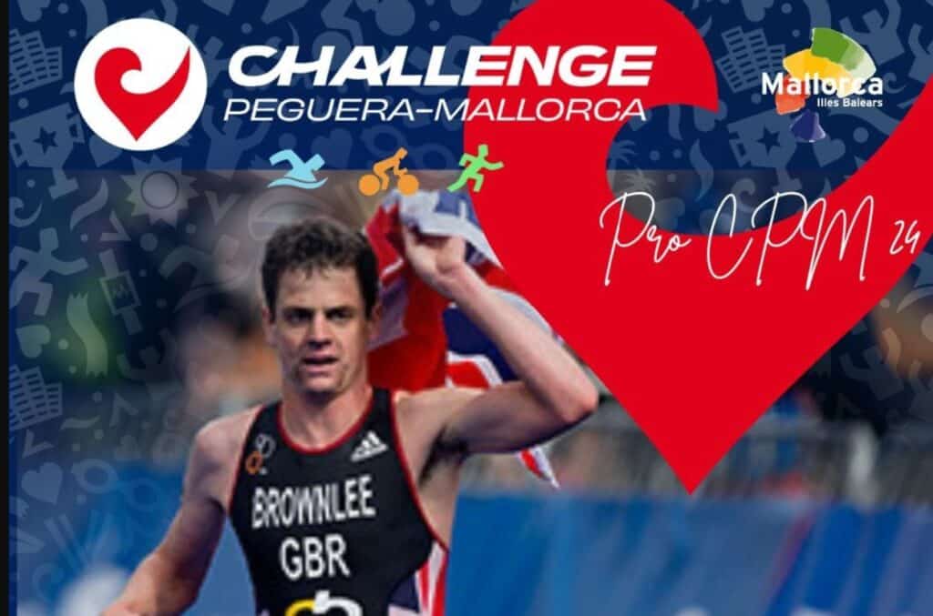 Cartel de Jonathan Brownlee en el Challenge Peguera