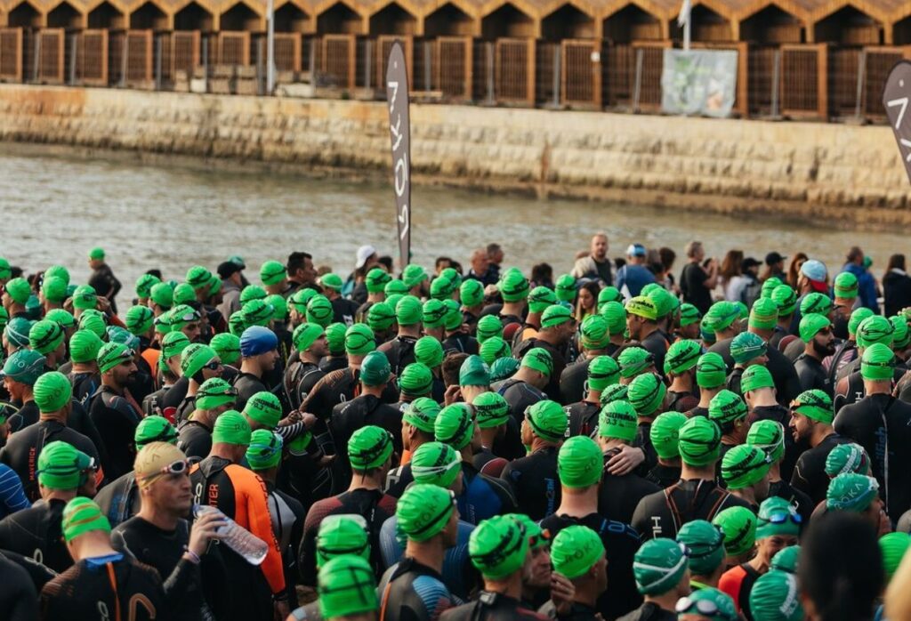 IRONMAN/ Imagen antes de la salida del IRONMAN Portugal