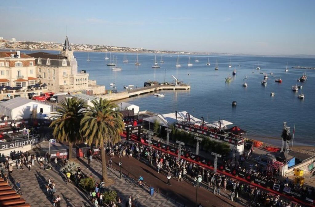 IRONMAN/ Imagen de la zona de meta del IRONMAN Portugal