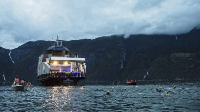 Imagen del comienzo de la natación en el Norseman