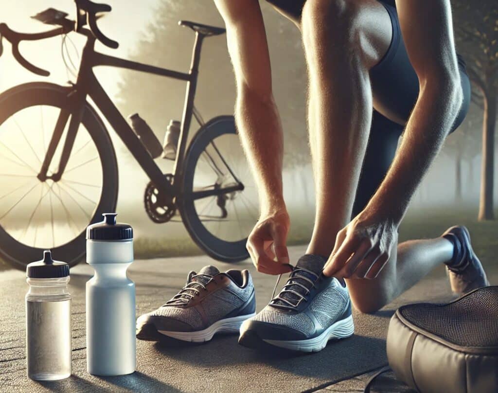 Dalle/ Imagen de un triatleta a punto de salir a entrenar