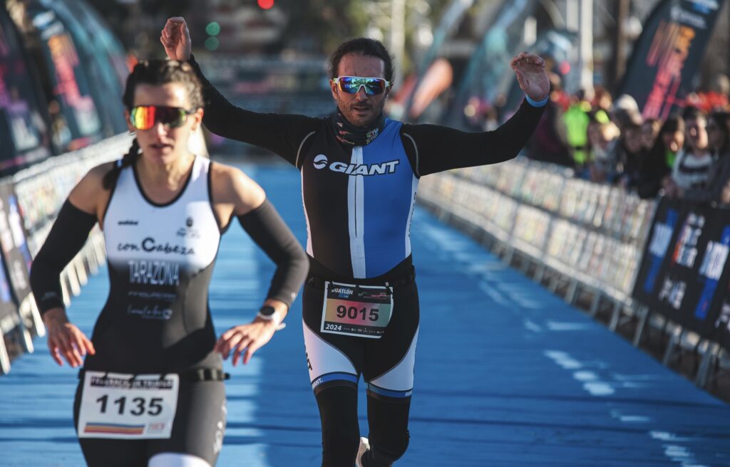 Imagen de la meta en el Duatlón de Valencia
