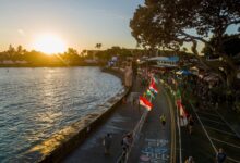 IRONMAN/ Imagen del IRONMAN Kona al atardecer