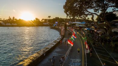 IRONMAN/ Imagen del IRONMAN Kona al atardecer