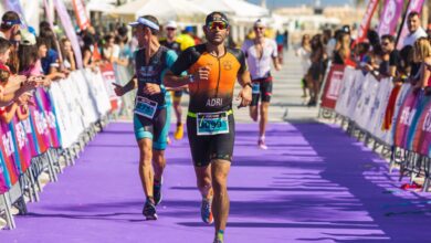 Imagen de la meta del ICAN Triathlon
