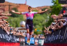 IRONMA/ Sam Long ganando en el IRONMAN 70.3 St. George