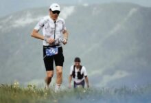 Imagen de un triatleta en el AlpsMan Xtrem