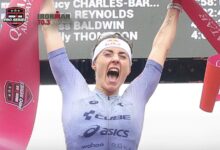 instagram/Lucy Charles ganando el IRONMAN 70.3 Eagleman 2025