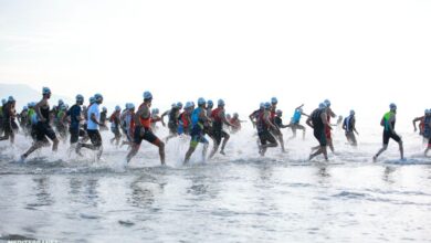 @triatlocv/ Imagen de la salida de natación del MTRI Castellón