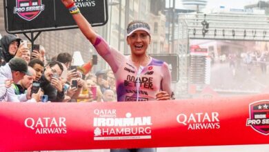 @IRONMAN/ Laura Philipp ganando el IRONMAN Hamburg 2025