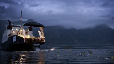 Norseman/ Imagen del salto del Ferry