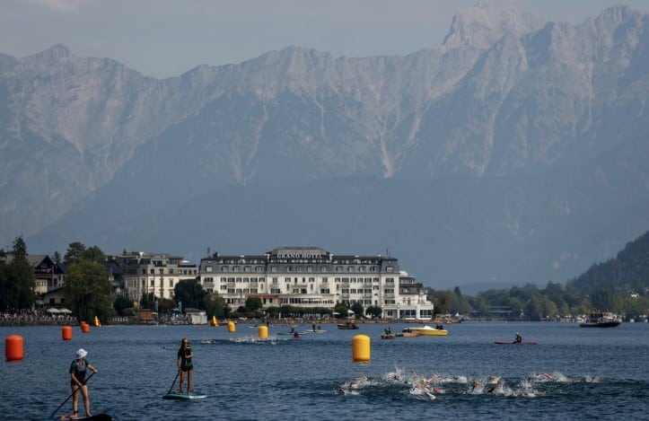 @gettyimages/ Imagen de la natación del IRONMAN 70.3 Zell am See-Kaprun