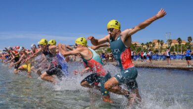 @worldtriathon/ Imagen de la salida de una prueba ITU