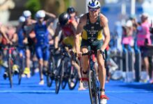 @worldtriathlon/ Imagen de una transición en las WTCS