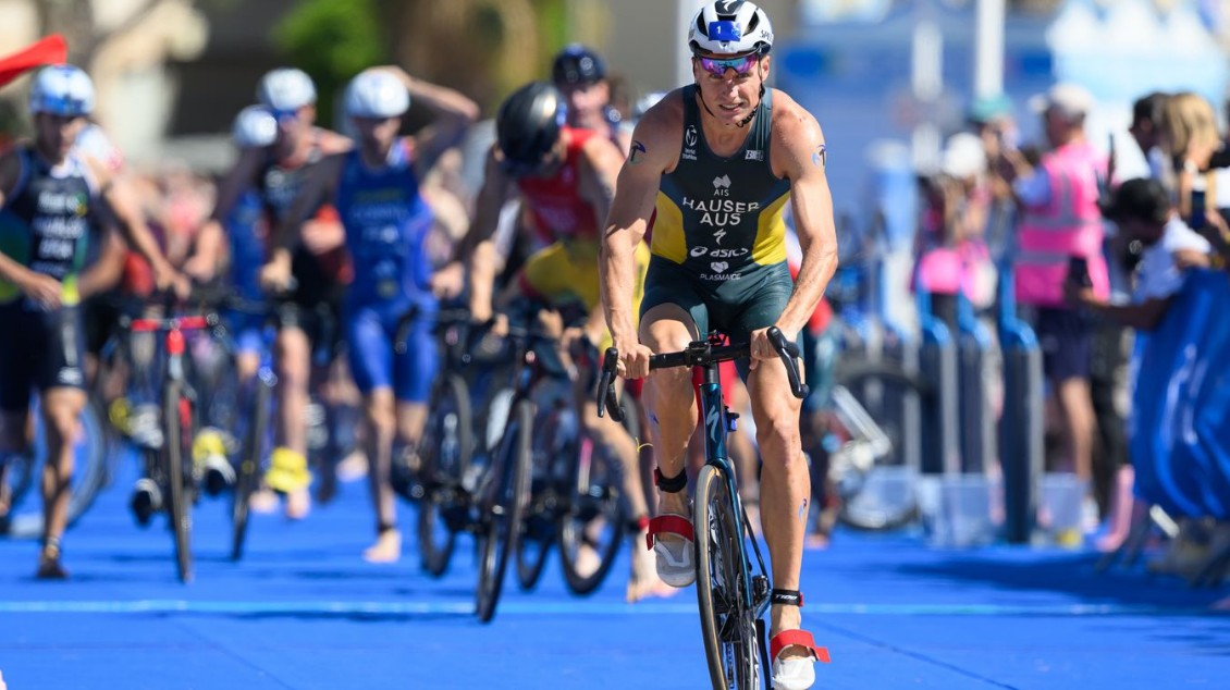 @worldtriathlon/ Imagen de una transición en las WTCS