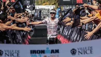 instagram/ Marten Van Riel ganando un IRONMAN