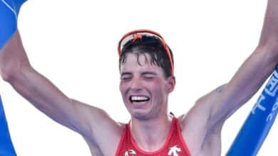 @worldtriathln/ Max Studer ganando en Weihai