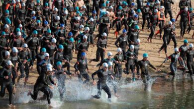 Imagen de la salida del Triatlón Ciudad de Santander