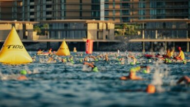 Imagen de la natación de una prueba T100