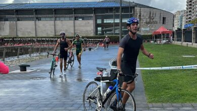 Imagen de la transición en el Triatlón Ciudad de Santander