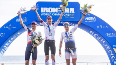 @gettyimages/ Imagen del pódium en el mundial IRONMAN 2025