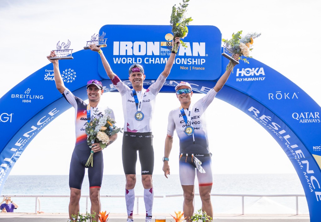 @gettyimages/ Imagen del pódium en el mundial IRONMAN 2025