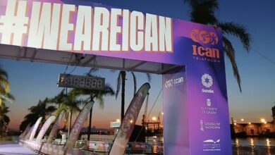 Imagen de la meta del ICAN Triathlon