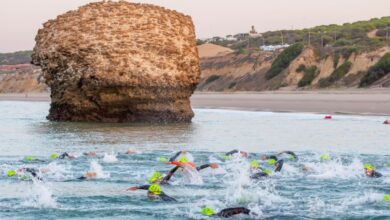 Imagen de la natación del Desafío Doñana